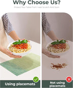 Leetaltree Gradient Green Woven Placemats Set of 4 - Heat Resistant Non-Slip Place mats for Dining Table, Washable Durable PVC Vinyl Woven Table Mats(Gradient Green, 4)
