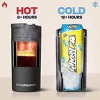 Frost Buddy Universal Can Cooler - Fits all - Stainless Steel Can Cooler for 12 oz & 16 oz Regular or Slim Cans & Bottles - Stainless Steel (Vanilla Ice Cream)
