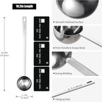 18/8 Stainless Steel Coffee Scoop, Doosu Food-Grade Metal Measuring Spoon with 8.5in Long Handle, Tablespoon Scooper for Coffee Beans, Ground Coffee, Espresso, Protein Powders, Tea, Sugar (2 Tbsp)