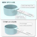 TILUCK Measuring Cups & Spoons Set, Stackable Cups and Spoons, Nesting Measure Cups with Stainless Steel Handle, Kitchen Gadgets for Cooking & Baking（white）