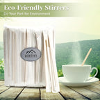 1000Pcs Bamboo Coffee Stirrers Individually Wrapped – Coffee Stir Sticks 5.5 Inch, Stir Sticks For Coffee Bar, Disposable Stir Sticks for Coffee and Cocktail