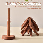 Wooden Cup Coaster Set，Tree Shape Trivet Set,Tree Coasters- 4 Wooden Trivets + 1 Stand stored for hot Dish/Pot/Bowl/teapot/hot Pot Set (Brown)