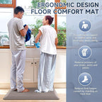 StepRite 4/5 Inch Thick Kitchen Mat Anti Fatigue Mat Kitchen Rugs Kitchen Decor Non-Slip, Stain & Water Resistant, Kitchen Mats Desk Mat for Kitchen, Office, Workshop, Khaki, 17'' x 28''