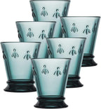 La Rochere Napoleon Bee Blue Tumbler Set of 6 – La Rochere Bee Glassware Sets – Fancy Glassware Drinking Glasses (9 oz)