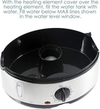Elite Gourmet Maxi-Matic Electric Food Vegetable Steamer with BPA-Free 3 Tier Stackable, Nested Basket Trays, Auto Shut-off 60-min Timer, 800W, 9 Quart, Stainless Steel