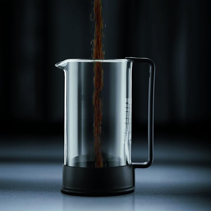 Bodum 34oz Brazil French Press Coffee Maker, High-Heat Borosilicate Glass, Black - Made in Portugal