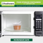 Freshware Food Storage Containers with Lids [60 Pack 8, 16, 32 oz, 20 sets each size] Plastic Deli Containers, Meal Prep Containers, Microwave and Freezer Safe, Stackable, Leakproof, BPA Free, Clear