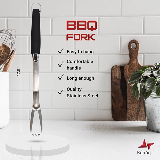 Grill Set – Grill Tools, BBQ Tools, Grilling Set, Grilling Utensils – Premium Stainless Steel, Heavy Duty & Rust-Resistant, Extra Long Handles, Comfortable Grip for Easy Outdoor BBQ Cooking