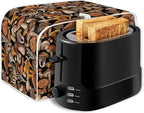 JEOCODY Mushroom Print Toaster Cover for 2 Slice Wide Slot Bread Maker - Small Appliance Dust Protection With Handle for Kitchen, Washable