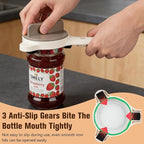4 in 1 Multi-Purpose Jar Opener,Adjustable Stainless Steel Jar Opener,Multi-Functional Retractable Jar & Bottle Openers,Multi Size Lid Tool for Jars Cans Wine Bottles,Home Kitchen Helper (Beige)