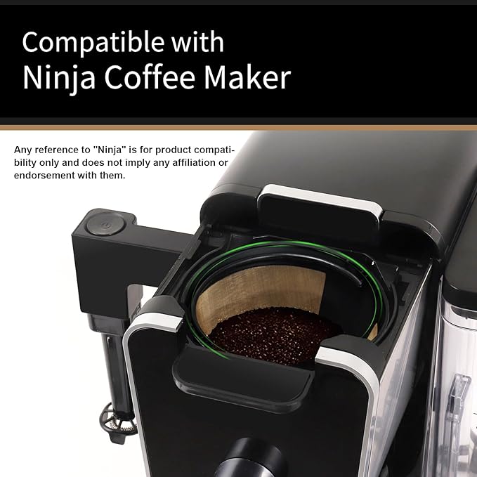 Reusable Coffee Filters for Ninja Dual Brew Coffee Maker, 2 Pack Permanent Coffee Filter #4 Replacement Compatible with Ninja Cuisinart Coffee Maker Filter