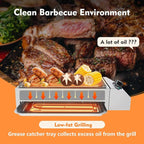 Electric Indoor Outdoor Grill, 1800W Commercial Electric Grill with Removable Griddle, Adjustable Temperature 122F-572F, Stainless Steel Smokeless Indoor Grill for Party Cooking Home Commercial