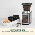 Cuisinart Coffee Grinder, Electric One-Touch Automatic Burr Coffee Grinder with 18-Position Grind Selector, Cup Size Selector for 4 – 18 Cups, DBM-8P1, Black Stainless