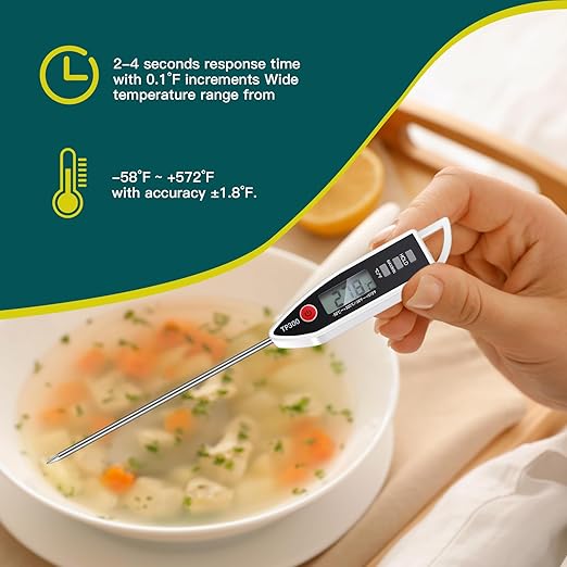 Copkim 3 Set Waterproof Food Thermometer for Water, Liquid, Candle and Cooking Digital Meat Thermometer with Long Probe Instant Read for Kitchen BBQ Grill Candy (Black,White,Red)