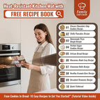 Extra Thick Silicone Baking Mat with 10 Easy Recipes,Silicone Mat for Baking, Non Stick Pastry Mat for Dough Rolling, Macaron, Cookie, bread, Pizza, Fondant/Pie Crust, Oven& Dishwasher Safe