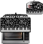 Piano Musical Notes Print Toaster Oven Dust-proof Cover, Heat-resistant Anti Fingerprint Microwave Oven Dust Cover, Kitchen Counter Accessory (Large-18.5 * 22.5 * 12.99 inches)