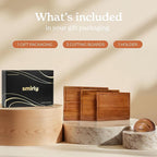 SMIRLY Wood Cutting Boards for Kitchen Wooden Chopping Board Set Reversible with Deep Juice Grooves Grip Handles, Large Charcuterie Tray, Ideal for Chopping Meat Vegetables Teak Wood, 3Pcs with Holder