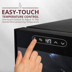 Schmecke 34 Bottle Compressor Wine Cooler Refrigerator w/Lock | Large Freestanding Wine Cellar | 41f-64f Digital Temperature Control Wine Fridge For Red, White, Champagne or Sparkling Wine - Black