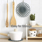 Set of 3 Silicone Trivet Mat - Table & Countertop Hot Pads - Non-Slip & Heat Resistant Modern Kitchen Pads for Pots & Pans, Beige