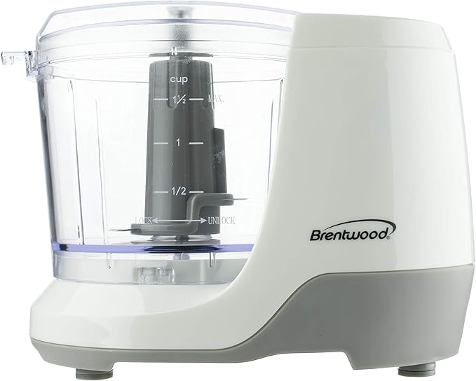Brentwood MC-109W 1.5 Cup Mini Food Chopper, White