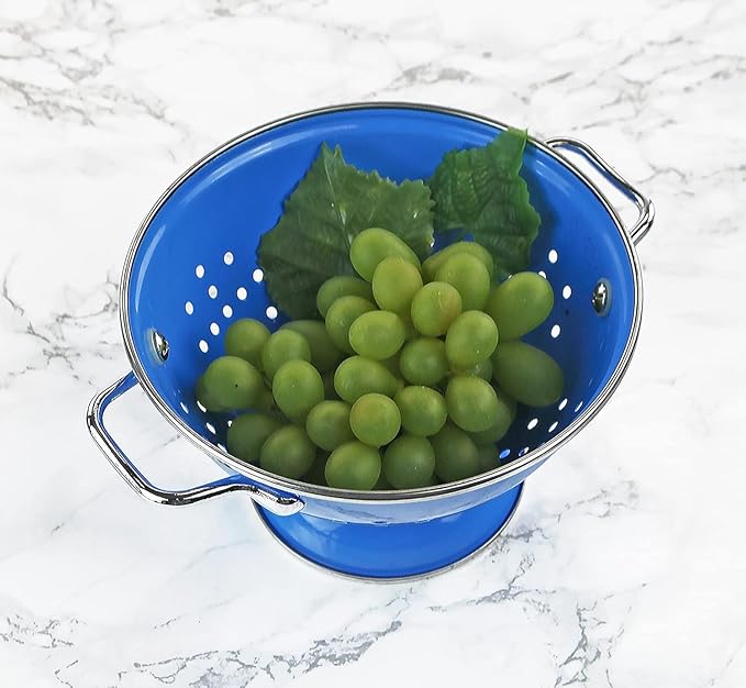 Calypso Basics by Reston Lloyd Powder Coated Enameled Colander, 5-Quart, Azure
