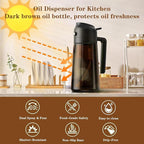 LAKUMIQI 2-in-1 Olive Oil Sprayer for Air Fryer – 16oz Glass Oil Dispenser & Cooking Oil Mister – Spray & Pour Bottle, Non-Aerosol, Leak-Resistant, for Salad, BBQ, Kitchen