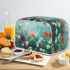 JEOCODY Colorful Flower Toaster Covers Dustproof Toaster Bread Maker Cover Fits for Most Standard 4 Slice Toasters, Universal Size Microwave Oven Dustproof Cover Women Gift