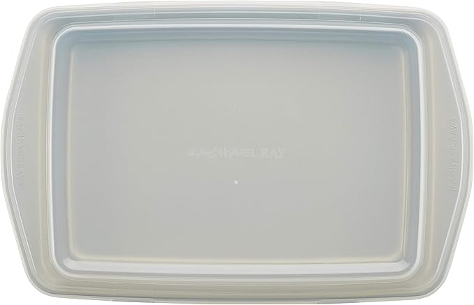 Rachael Ray Nonstick Bakeware Set without Grips includes Nonstick Bread Pan, Baking Pans, Cake Pans, Cookie Sheet / Baking Sheet - 10 Piece, Silver