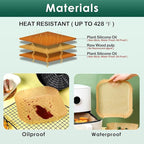 505 PCS Air Fryer Liners Disposable, 8-inch Square Parchment Paper Liners, Heavy-Duty Air Fryer Liners for 5-8 QT Basket, Non-Stick & Oil-Proof Parchment Paper for Microwave