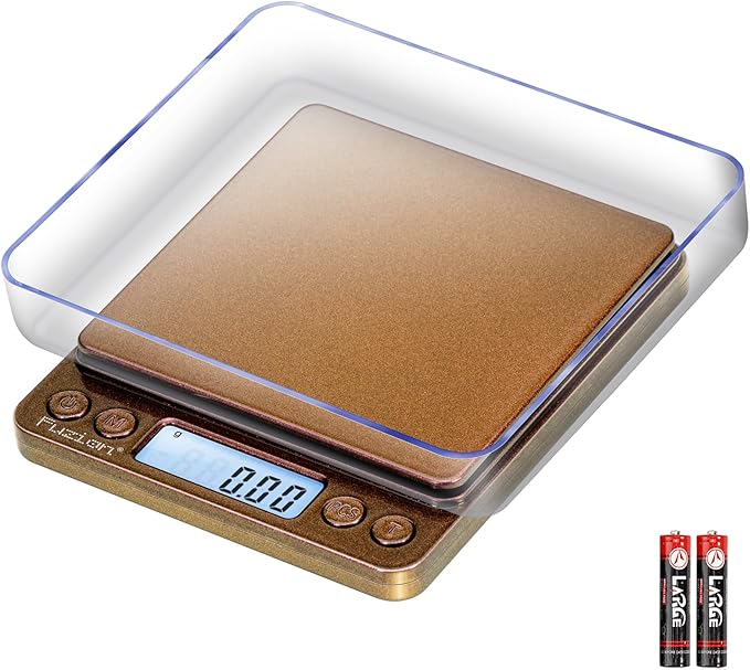 Fuzion Digital Scale .01 Gram Accuracy, 500g Mini Food Scales for Small Jewelry, Gold, Herb, Spice - Weight Gram and Oz