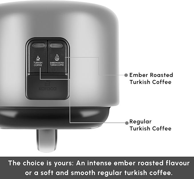 KARACA Hatır Turkish Coffee Maker, 5 Cups Electric Turkish Coffee Machine with Ember Mode, Automatic Temperature Control, Overflow Protection, Audible & Visual Alerts, Galaxy Grey