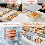 8x8 Aluminum Pans with Lids - 10 Pack Disposable Baking Pans, Tin Foil Pans with Lids for Holiday Cooking, Christmas, Parties Meal Prep, Storage, Heating and Baking