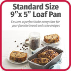 GoodCook Nonstick Loaf Pan 9 x 5-Inch Heavy-Duty Steel Bakeware with Easy-Clean Non-Stick Coating, Oven & Dishwasher Safe Pan for Meatloaf Breads Lasagnas Casseroles & More, Set of 2, Gray