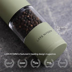 LARS NYSØM Salt and Pepper Grinder Set, Manual Salt and Pepper Mills with Adjustable Ceramic Grinder, Design Spice Shaker Set (Almond Beige)