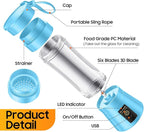 Cordless Personal Size Portable Blender - 380Ml Blender Smoothies and Shakes, BPA Free Traveling Juice Cup with Powerful Blending, Freshly Squeezed in Sports/Travel/Home