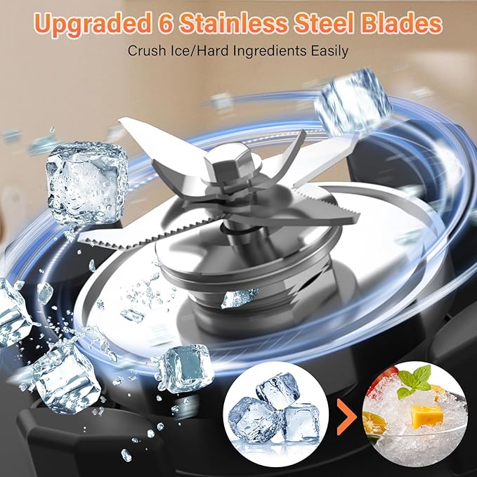 OMMO Blender, Peak1800W Blender for Smoothies, 68oz BPA-Free Smoothie Blenders for Kitchen with 9 Speed Control&Built-in Timer, Dishwasher Safe for Ice Crush, Smoothies, Frozen Drinks and Fruits