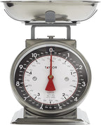 Taylor Mechanical Kitchen Food Scale with Bowl, Weighs Up to 11lbs, Measures in Grams and Ounces, Analog Cooking Scale for Baking, Black and Silver