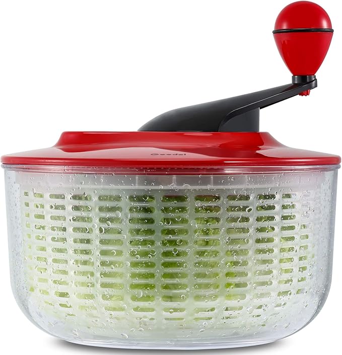 Salad Spinner Large 5L Capacity, Easy to Clean Lettuce Spinner with Bowl, Vegetable Washer Dryer Dishwasher Safe Ideal for Vegetables and Fruits without BPA, Large 4.5 Quart