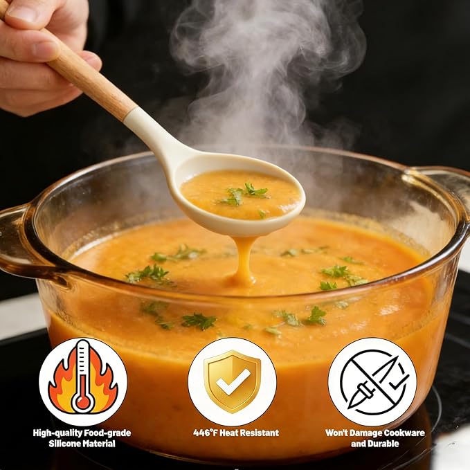 Silicone Cooking Utensil Set,12 PCS Cooking Kitchen Utensils Set, Nonstick Kitchen Utensils 446°F Heat-Resistant Cookware Kitchen Tools of Spoon,Brush,Whisk,Spatula,Turner Tongs (Khaki)