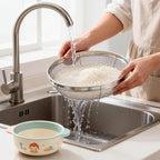 Fine Mesh Strainer for Kitchen, Stainless Steel Colander Bowl for Pasta, Rice, Fruit, Metal Net Baskets with Resting Base - Strain, Drain, Rinse (Diameter 7.48 inch)