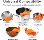 Kitchen Gizmo Snap N Strain Clip On Strainer for Pots and Pans - Adjustable Silicone Colander for Kitchen - Compact Clip-On Food Strainer for Draining Pasta and Vegetables - Orange