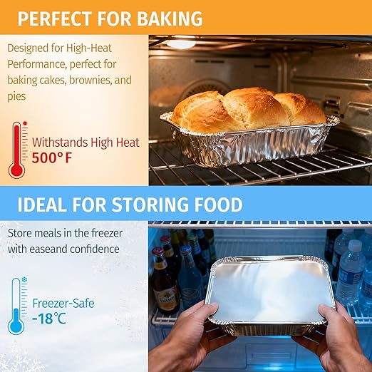 40 Pack Disposable Aluminum Pans with Lids Combo Set-9x9 (20pc) & 8x8(20pc) Square Aluminum Foil Pans,For Meal Prep,Food Cooking,Roasting,Heating. (40 Pack W/Lids)