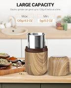 COOL KNIGHT Electric Herb Grinder [Large Capacity/High Rotating Speed]-Electric Grinder for Spices and Herbs (Wood grain 2)