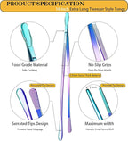 JETKONG 2 Pcs 16-Inch Stainless Steel Fine Tongs Extra Long Chopstick Tongs Long Kitchen Forceps for Cooking (Rainbow)