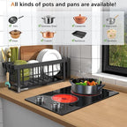 Karinear 110V Electric Cooktop 2 Burners Electric Stove 12 Inch Knob Control Countertop & Built-in Ceramic Cooktop, 9 Heating Level, Hot Warning, Over-Temperature Protection(Silver Knob)