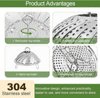 Steamer Basket for Cooking – Premium 304 Stainless Steel Steamer Basket, 3rd Gen Folding Expandable Steamers, Suitable for Cookware Pot, Fit for Fish Vegetables Pasta Eggs (Large (6.49“ to 10.82”))