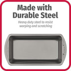 GoodCook Nonstick Loaf Pan 8 x 4-Inch Heavy-Duty Steel Bakeware with Easy-Clean Non-Stick Coating, Oven & Dishwasher Safe Pan for Meatloaf Breads Lasagnas Casseroles & More, Set of 2, Gray