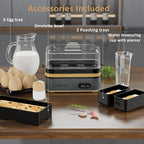 Evoloop Rapid Egg Cooker Electric 6 Eggs Capacity, Soft, Medium, Hard Boiled, Poacher, Omelet Maker Egg Poacher With Auto Shut-Off, BPA Free