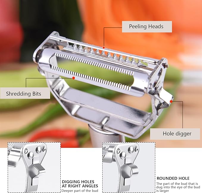 ReNext Multifunction Stainless Steel Julienne Peeler Vegetable Peeler Double Planing Grater Kitchen Accessories Cooking Tools