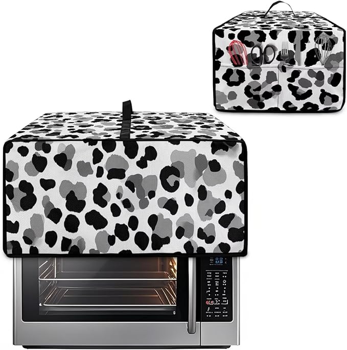 Leopard Print Toaster Oven Dust Cover, Heat-Resistant Case for Toaster Oven, Heavy Duty Washable Dust Cover Fit Most Small Appliance, (Small-14.5*18.46*9 inches)